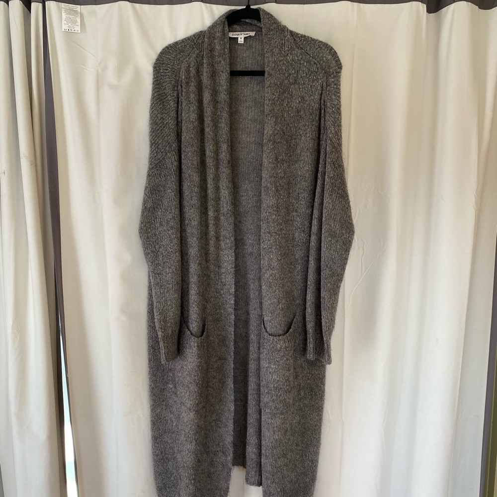 Elizabeth & James long grey loose cardigan trench